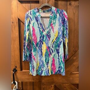 Lilly Pulitzer Blue and Green Patterned Top